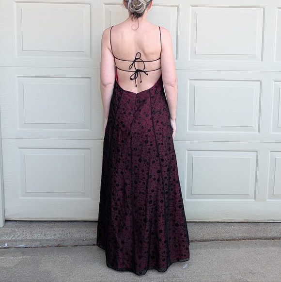 Y2K 1990's PROM DRESS vintage evening gown M - Picture 6 of 9